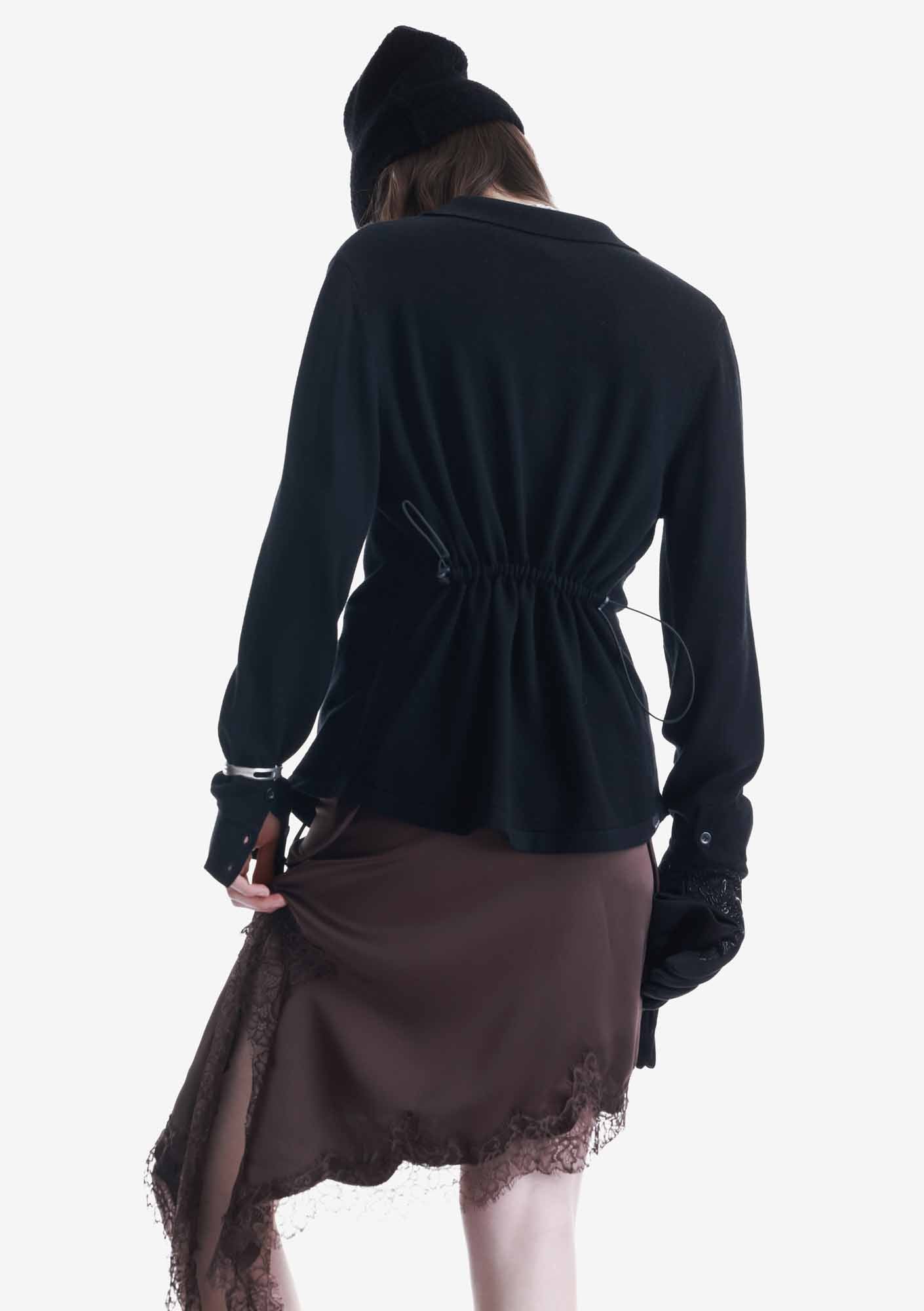 Knit Button-Up Cardigan Sw49