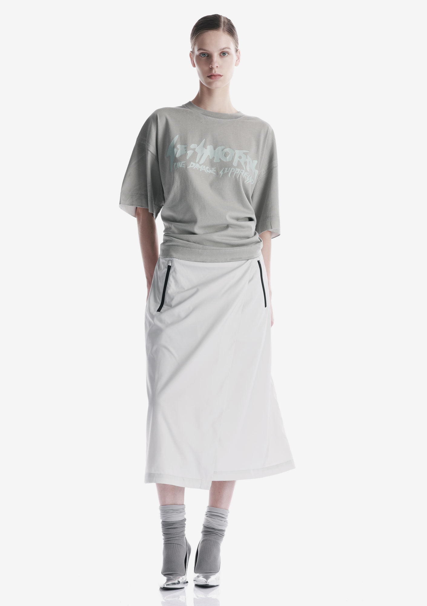 Cracked Logo Spray-Dyed T-Shirt Tw146